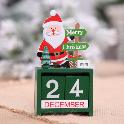 

Toponeto Christmas Mini Wooden Calendar Xmas Ornament Home Decoration Craft Gift