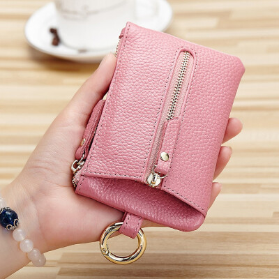 

Tailored Fashion Unisex Multi-Function Leather Zipper Coin Purse Keys Holder Card Package