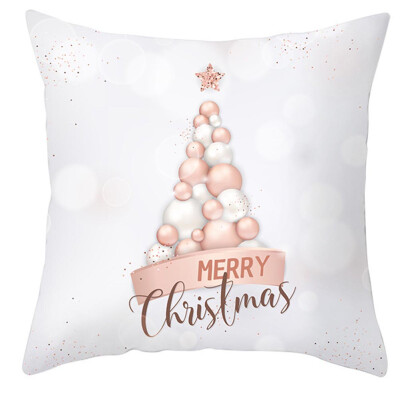 

LIANGchueng Cushion Covers Christmas Peach-skin Throw Pillowcases for Couch Living Room Sofa Bed 45cm x 45cm18x18 Inches