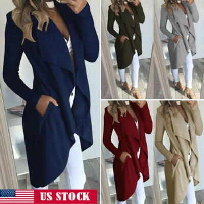 

New Women Lady Long Sleeve Slim Blazer Suit Coat Work Jacket Formal Suit -2XL