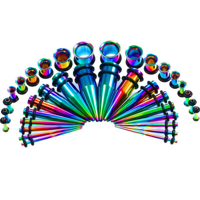 

36pcs Ear Gauges Stretching Kit Surgical Steel Plugs&Tapers Set 14G-00G