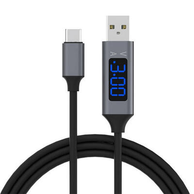 

USB LCD Display Type-C Fast Charge Charging Data Cable With Current And Voltage Display For Android Mobile Phones-1m