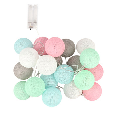 

〖Follure〗3Meters 20 Cotton Ball String Lights Fairy Hanging Wedding Bedroom Living Room