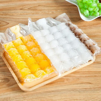 

10Pcs 24 Grids Disposable Food Grade Ice Maker Bag Cube Tray Summer DIY Mould