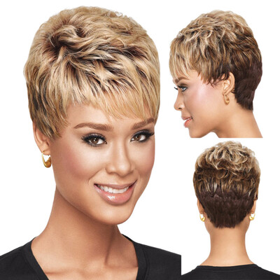 

〖Follure〗Women Natural Synthetic Hair Wig Short Mix Colors Full Wigs Party Hair Wigs