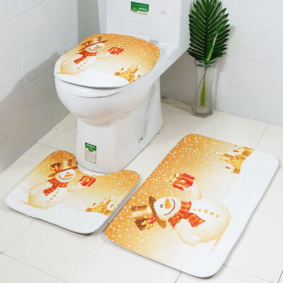 

Tailored 3pcs Christmas Suction Grip Bath Mat Bathroom Kitchen Carpet Doormats Decor