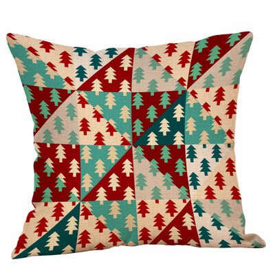 

Tailored Cotton Linen Christmas Tree Zipper Closure Pillow Case Throw Cushion Cover Home