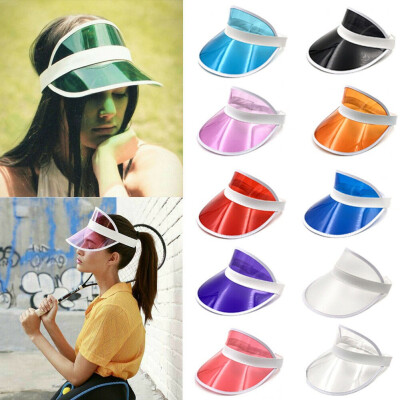 

New Summer PVC Hat Sun Visor Party Casual Hat Clear Plastic Adult Sunscreen Cap