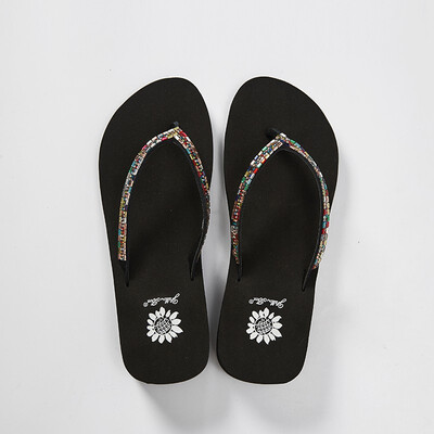 

FSD diamonds shiny lightweight summer comfortable outdoor beach flip flops womens shoes 15454