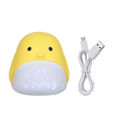 

Cute Chick Digital Alarm Clock USB Charging Night Light with Three Brightness Levels Touching Control Bedside Lamp Built-in High C