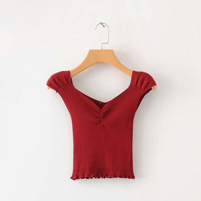 

Women Summer V-Collar Tube Wrapped Chest Slim Knitting Vest Bottoming Stretch Sling Bottoming Camisole