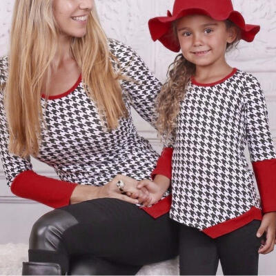 

Fashion Family Matching Women Girls Blouse Tops Clothes Mother Daughter T-shirt Hot Sale