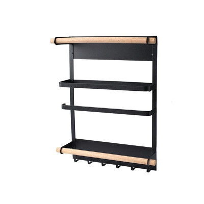 

LSF2019060 Fridge Organizer Refrigerator Side Shelf Paper Towel Holder Spice Jars Rack Kitchen Storage Seasoning Jars Organizer Re