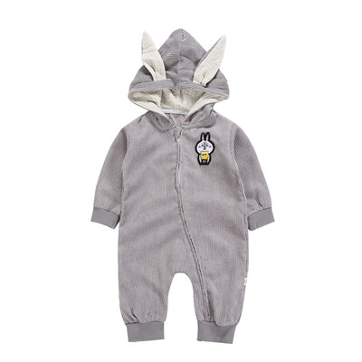 

Baby Boy Girl Winter Bodysuit Cute Cartoon Ear Hoodie Design Romper Bodysuit Casual Long Sleeve Outerwear