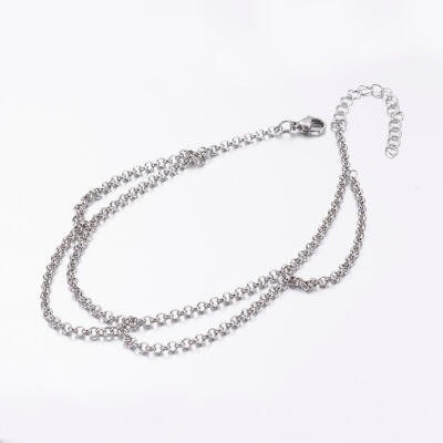 

304 Stainless Steel Anklets Stainless Steel Color 9-34"247mm