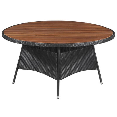 

Outdoor Dining Table Poly Rattan&Solid Acacia Wood 59"x291"