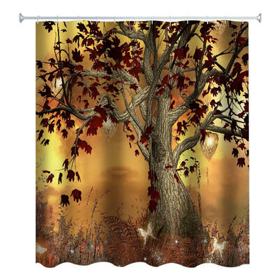 

3D Waterproof Shower Bath Curtain Landscape Print Bathroom Supplies