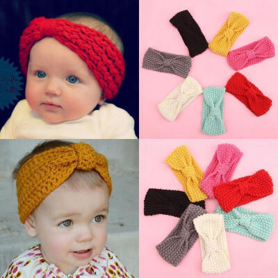 

Trendy Fashion Infant Kid Baby Turban Ears Crochet Headband Knitted Hairband Headwrap