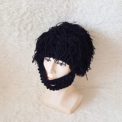 

Wig Beard Hats Hobo Mad Scientist Caveman Handmade Knit Warm Winter Caps Men Women Halloween Gifts Funny Party Beanies