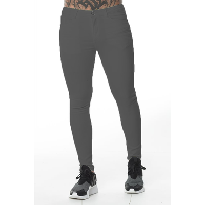 

Mens Casual Natural Cotton Elastic Waist Straight Skinny Silm Long Pencil Pants
