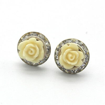 

Olaru Jewelry 6 Colors Korea Rose Duoble Sides Stud Earring Female Crystal Small Cute Holder Earrings Hooks Sale C-P52