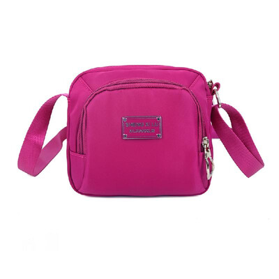 

New Fashion Women Crossbody Bag Nylon Waterproof Zipper Fastening Pockets Solid Shoulder Bag