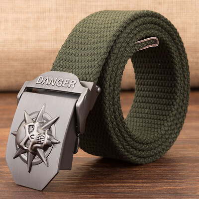 

Trend new Automatic Buckle Unisex belt Stripe Canvas Weaving Multifunction Men belt casual youth student belt