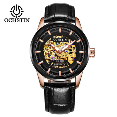 

OCHSTIN hollow mens automatic mechanical watch mens watch waterproof leather belt