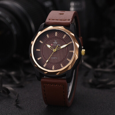 

Gobestart Fashion Men Quartz Watch High Quality Leather Mens quartz watch
