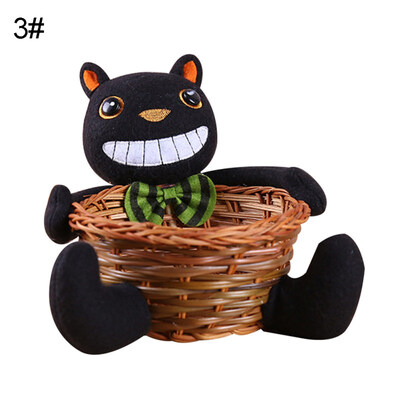 

Halloween Pumpkin Doll Candy Storage Basket Tabletop Ornament Party Supplies