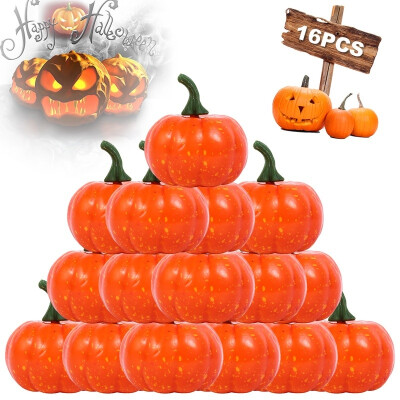 

16PCS Small Artificial Lifelike Pumpkin Fall Harvest Mini Pumpkins for Home Garden