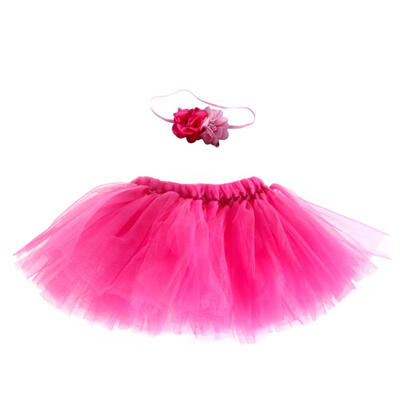

2pcsset Cute Infand Girls Pearl Flower Hairband Tutu Skirt Photo Props