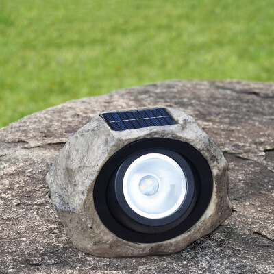 

〖Follure〗Large Outdoor Garden LED Solar Decorative Rock Stone Spot Lights Lamp Yard