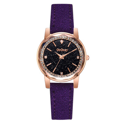 

High Quality Women Watches Starry Sky Irregular Dial Ladies Quartz Wristwatch Rhinestone Leather Strap Clock Gift Montre Femme5