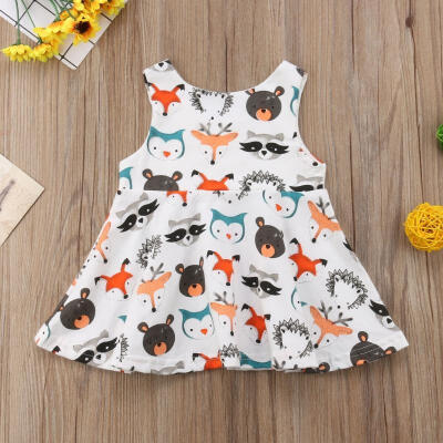 

Infant Toddler Baby Girl Princess Vest Tops Dress Cute Animal Party Tutu Dresses