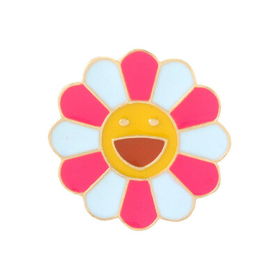 

Attractive fashion Seven Color Sunflower Brooch Metal Face Lapel Pins Cartoon Badge Jewelry For Child-in Brooches