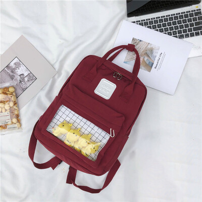 

Tailored Large Capacity Solid Color Waterproof Nylon Casual Backpack School Bag