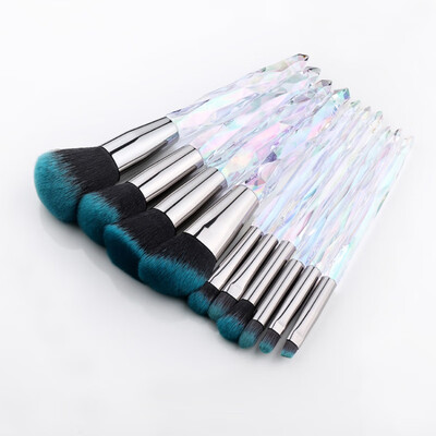 

10pcs Crystal Handle Makeup Brushes Set Loose Powder Eyeshadow Foundation Lip Blush Brush Kit Beauty Makeup Set