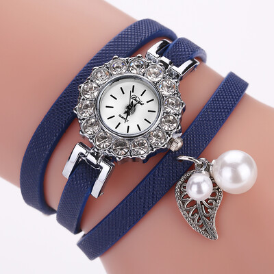 

DUOYA D173 Ladies Analog Quartz Bracelet Wrist Watch with Pearl&Leaf