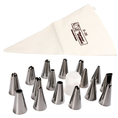 

16pcset Silicone Icing Piping Cream Pastry Bag Stainless Steel Nozzle Sets Cake DIY Decorating Baking Tool Bakeware