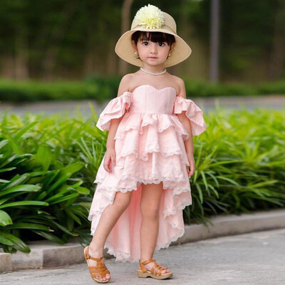 

Toddler Kids Baby Girls Lace Off Shoulder Party Wedding Pageant Princess Dresses