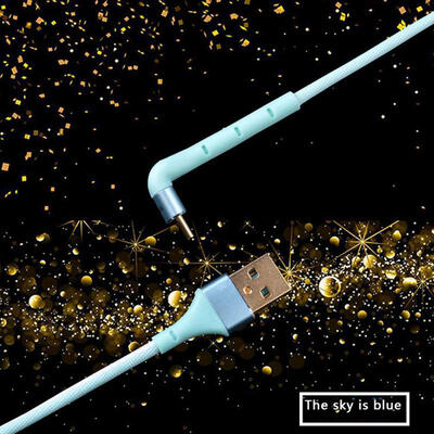 

Creative Micro USB Data Cable Fabric Weave Charging Line With Elbow Bracket For Android Mobile Phone-lightning 1m