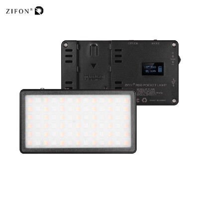 

ZIFON RGB Pocket LED Video Light Panel Camera Fill Light Dimmable 2500K-7000K Color Temperature RA97 360 Colors 7 Special Effect