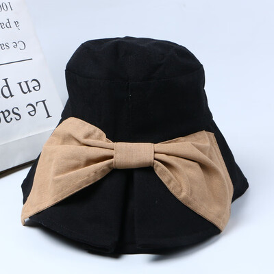 

South Korean students Joker fisherman Hat Bow Hat Hat along the mens&womens casual Sun Sun Sun Hat tide