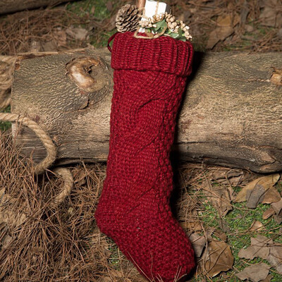 

Toponeto Christmas Holiday Knitted Stocking Hanging Crochet Stock Tree Ornament Decor RD