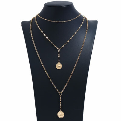 

Multi Layer Shell Pendant Necklace For Women Gold Chain Necklace Crystal Choker Necklaces Summer Bohemian Best Friend Jewelry