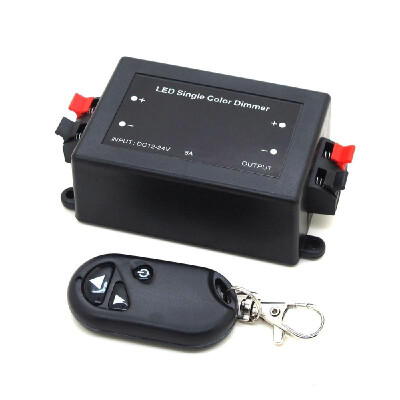 

3 Key RF Cordless Remote Control DC 12V-24V 8A Light-emitting Diode Single Color Dimmer Light Controller