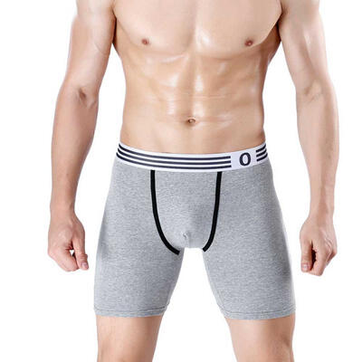 

Mens Long Leg Boxer Briefs U-shaped Front Cotton Performance Underwear