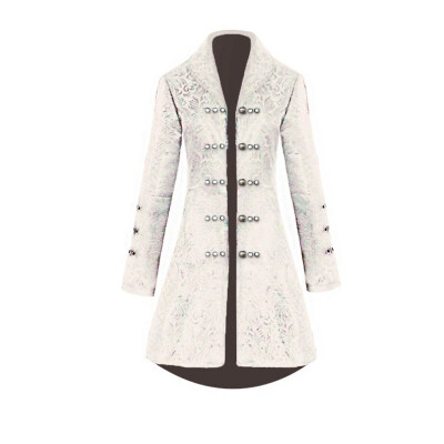 

Toponeto Womens Fashion Jacquard Blazer Punk Jacket Party Cosplay Retro Button Coat