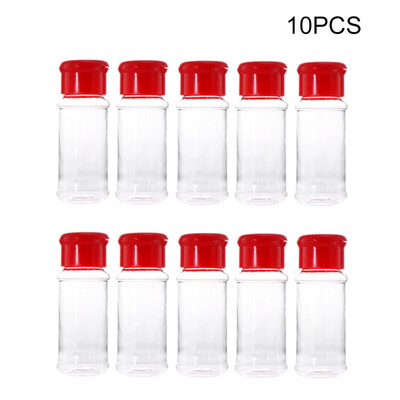 

10pcsset Plastic Spice Zout Peper Shakers Kruiden Jar Kan Barbecue Kruiderij Jar Flessen Container Draagbare Random Color 100ml